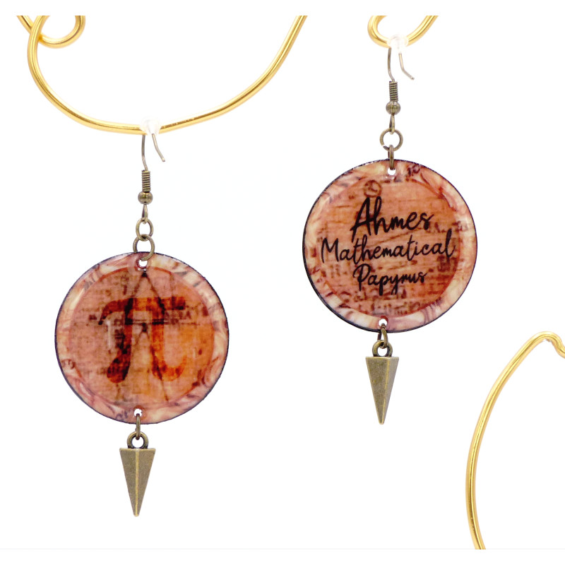 Boucles d'oreilles « Pi & Ahmès Mathematical Papyrus » merveilleux bijou du savoir !