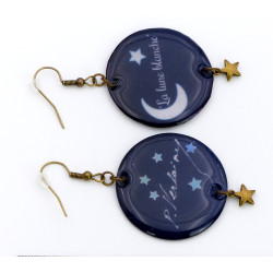 Boucles d'oreilles « La lune blanche & Verlaine » gamme Funny Girl