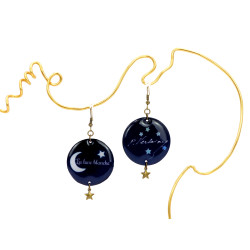 Boucles d'oreilles « La lune blanche & Verlaine » gamme Funny Girl